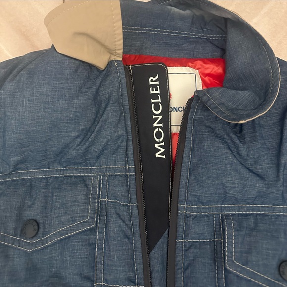 Moncler light puffer jacket denim-like EUC size 4 - Picture 14 of 16